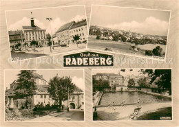 73750963 Radeberg Sachsen Markt Teilansicht Schloss Klippenstein Stadtbad Radebe - Autres & Non Classés