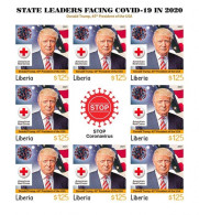 Liberia 2021, Against Covid, Leader, Trump, Red Cross, BF IMPERFORATED - Sonstige & Ohne Zuordnung