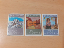 TIMBRES  SUISSE  EUROPA   1975    N  980  A  982   COTE  3,00  EUROS      NEUFS  LUXE** - 1975