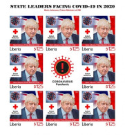 Liberia 2021, Against Covid, Leader, Johnson, Red Cross, BF IMPERFORATED - Francobolli