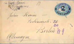 1899 GUATEMALA  , SOBRE ENTERO POSTAL CIRCULADO A BERLIN VIA PUERTO BARRIOS , LLEGADA AL DORSO - Guatemala