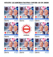Liberia 2021, Against Covid, Leader, Barnier, Frost, Red Cross, BF IMPERFORATED - Timbres