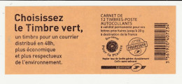 France Carnet N° 590-C2 ** Choisissez Le Timbre Vert - Other & Unclassified