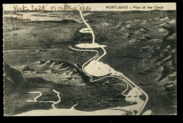 Port Said Plan Of The Canal - Puerto Saíd