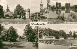 73750629 Werdau Sachsen Leninplatz Markt Teiche Stadtpark Freibad Werdau Sachsen - Werdau