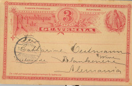 1895 GUATEMALA  , MAZATENANGO , TARJETA ENTERO POSTAL CIRCULADA  A BLANKENESE ( HAMBURGO ) , LLEGADA - Guatemala