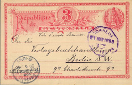 1898 GUATEMALA , SAN FELIPE , TARJETA ENTERO POSTAL CIRCULADA  A BERLIN , LLEGADA . - Guatemala