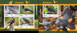 Liberia 2021, Animals, Cuckoos, 4val In BF +BF - Liberia