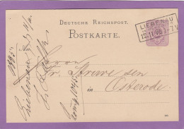 GANZSACHE MIT RAHMENSTEMPEL " LIEBENAU IN HANNOVER ". - Postcards