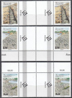 ALAND  75-77, Mit Doppel-Zierfeld, Postfrisch **, Gesteinsformationen, 1993 - Ålandinseln