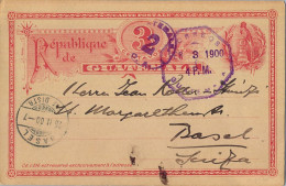 1900 GUATEMALA , TARJETA ENTERO POSTAL CIRCULADA  A BASILEA , LLEGADA - Guatemala