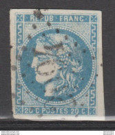 AVOIR La NUANCE RARE "BLEU OUTREMER" + LGC Lorrez-le-Bocage (30€/n°22) N°46Ad BE Signé SCHELLER Cote> 850€ - 1870 Bordeaux Printing