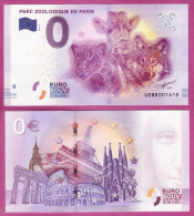 0-Euro UEBR 2016-2  PARC ZOOLOGIQUE DE PARIS - Essais Privés / Non-officiels