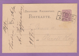 GANZSACHE MIT RAHMENSTEMPEL " VERDEN IN HANNOVER". - Cartoline