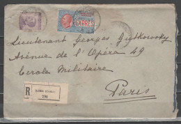 ITALIA 1917 - Lettera Raccomandata Da Roma A Parigi Con Espresso 30 C. (difettoso) - Storia Postale