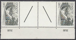 ALAND  24, Mit Doppel-Zierfeld, Postfrisch **, Färjsund-Brücke, 1987 - Aland