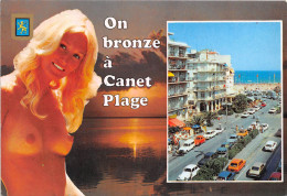 CANET PLAGE Avenue De La Mediterranee On Bronze A Canet Plage 27(scan Recto-verso) MA2021 - Canet Plage