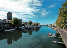 AGDE La Cathedrale Saint Etienne Et Les Quais Sur L Herault 23(scan Recto-verso) MA2055 - Agde