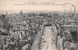 ORLEANS Vue Panoramique La Rue Jeanne D Arc Le Lycee Le Beffroi 4(scan Recto-verso) MA2069 - Orleans