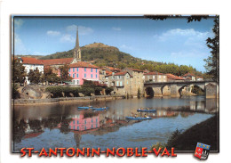ST ANTONIN NOBLE VAL  Canoe Cayaks Sur L Aveyron Au Pied Du Pont Gothique Et L Esplanade 6(scan Recto-verso) MA2080 - Saint Antonin Noble Val