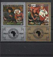 1974 RWANDA 606-07** Banque, Surchargé, Tableaux - Nuevos