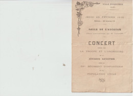 Asnières Sur Seine (92)Programme Concert 1919 - Programme