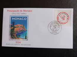 Monaco 2024 20 Years Of Fight Aids Living With HIV Prevention Campaigns 1v FDC PJ - Ongebruikt