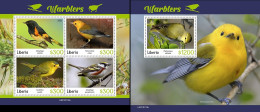 Liberia 2021, Animals, Warblers, 4val In BF +BF - Uccelli Canterini Ed Arboricoli