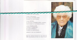 Augusta Decleir-Trauwaen-Rommelaere, Koekelare 1896, 1998. Honderdjarige. Foto - Décès