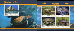 Liberia 2021, Animals, Turtles, 4val In BF +BF - Tortues