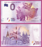 0-Euro UEBR 2017-3  PARC ZOOLOGIQUE DE PARIS - Essais Privés / Non-officiels