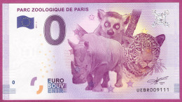 0-Euro UEBR 2017-3  PARC ZOOLOGIQUE DE PARIS S-11 XOX - Essais Privés / Non-officiels