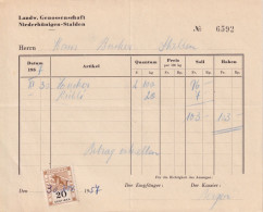 Rechnung  "Landw.Genossenschaft Niederhünigen-Stalden"        1957 - Sonstige & Ohne Zuordnung