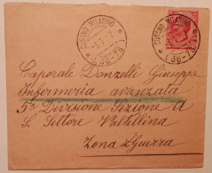 1917 - Busta Viaggiata Da Cusano Milanino A Zona Di Guerra - Storia Postale
