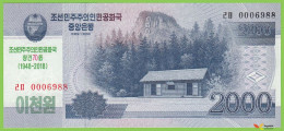 Voyo KOREA NORTH 2000 Won 2008/2018 PCS22 B361a ㄹㅁ UNC Commemorative - Corée Du Nord