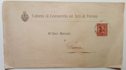 1888 - Documento Inviato Dalla Camera Di Commercio Ed Arti Di Verona Al Municipio Di Cucca (VR) - Marcophilie