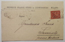 1891 - Invito Ad Incontro Con Rappresentante Fabbrica Di Caffè Di Ludwisburg (GER) - Italia