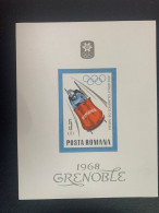 Romania 1968 Winter Olympic Games Souvenir Sheet MNH - Unused Stamps