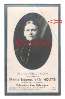 Maria Van Houts Eduardus Van Halewyck Beveren Waas Melsele Waasland 1933 Met Foto Photo Bidprentje Doodsprentje - Todesanzeige