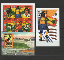 Grenada 1994 Football Soccer World Cup Sheetlet + 2 S/s MNH - 1994 – USA