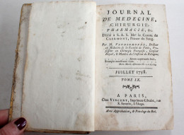JOURNAL DE MEDECINE CHIRURGIE PHARMACIE Par VANDERMONDE JUIL. A DEC 1758 TOME IX / ANCIEN LIVRE XVIIIe SIECLE (2603.90) - Salute