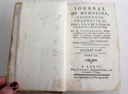 JOURNAL DE MEDECINE CHIRURGIE PHARMACIE Par VANDERMONDE JUIL. A DEC 1758 TOME IX / ANCIEN LIVRE XVIIIe SIECLE (2603.90) - Health