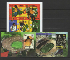Grenada - Grenadines 1994 Football Soccer World Cup Sheetlet + 2 S/s MNH - 1994 – États-Unis
