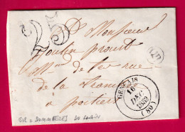 CAD TYPE 14 GENCAIS GENCAY VIENNE OR SOMMIERES DU CLAIN POUR POITIERS LETTRE - 1801-1848: Voorlopers XIX