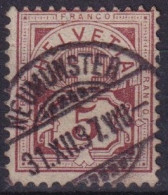 Ziffer 60A, 5 Rp.bräunlichlila  NEUMÜNSTER       1887 - Oblitérés