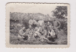 Ww2 Bulgaria Bulgarian Military Soldiers Pose With Traditional Bagpipe, Bagpipes, Field Orig Photo 8.5x5.9cm. (1394) - Guerre, Militaire