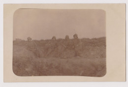 Ww1 Bulgaia Bulgarian Military Officers With Helmets In Trench, Field Orig Photo 13.8x8.9cm. (226) - Guerra, Militari