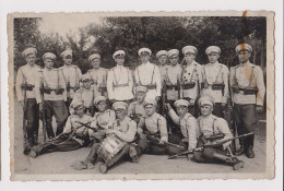 Bulgaria Bulgarian Soldiers With Rifles And Ammo Pouch, Military Drummer, Portrait, 1930s Orig Photo 13.7x8.7cm. (263) - Krieg, Militär