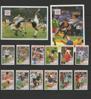 Guyana 1993 Football Soccer World Cup Set Of 12 + 2 S/s MNH - 1994 – Verenigde Staten