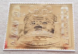 Ajman 1968 Mexico Olympics Gold Stamp From S/S MNH** - Ete 1968: Mexico